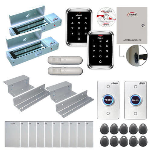 Power Box 1200lbs Magnetic Lock+Metal Reader Full IP Access Control Keypad Kit